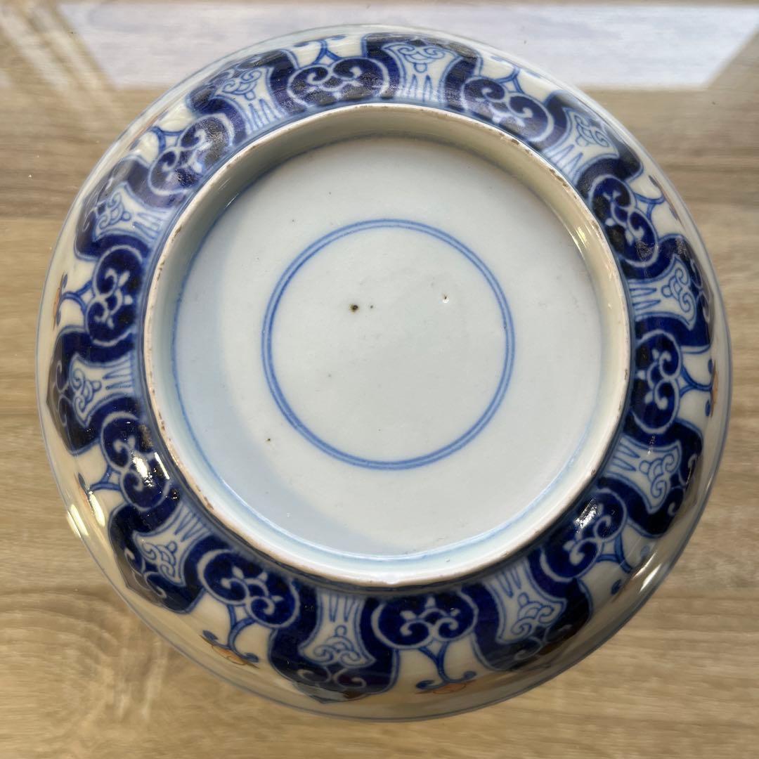 骨董　古伊万里　金彩色絵　希少図案　栗鼠　木賊　山葡萄　膾皿　中皿　１客限り