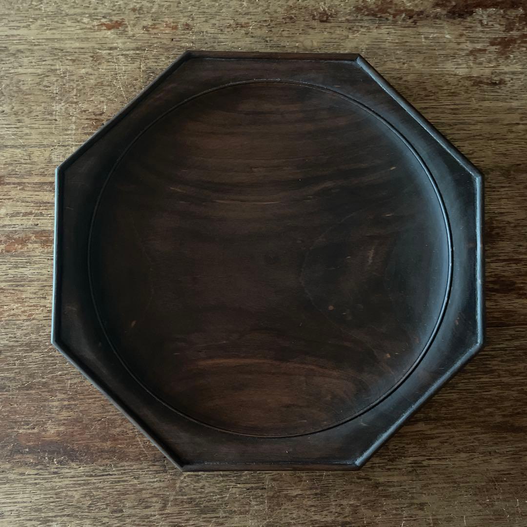 鈴木 潤吾さん：オクトゴナルプレート 8寸 山桜 鉄媒染　アンティーク風