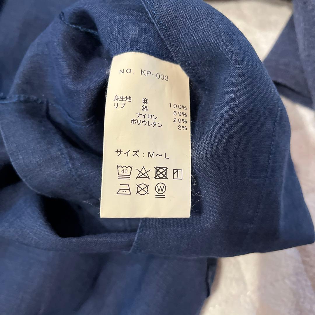 KAPOC カポック 割烹着　リネン　ネイビー