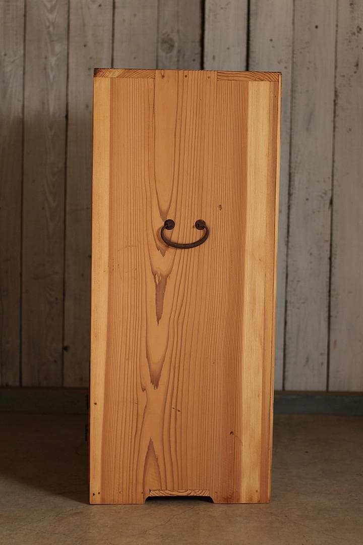 古い4マスの収納棚×木製引き出し　明治期　戸棚　本棚　食器棚　古家具　古道具