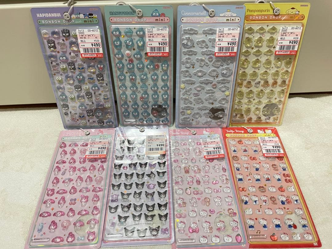 正規品 サンリオ ボンボンドロップシールmini ミニサンスター文具8枚セット