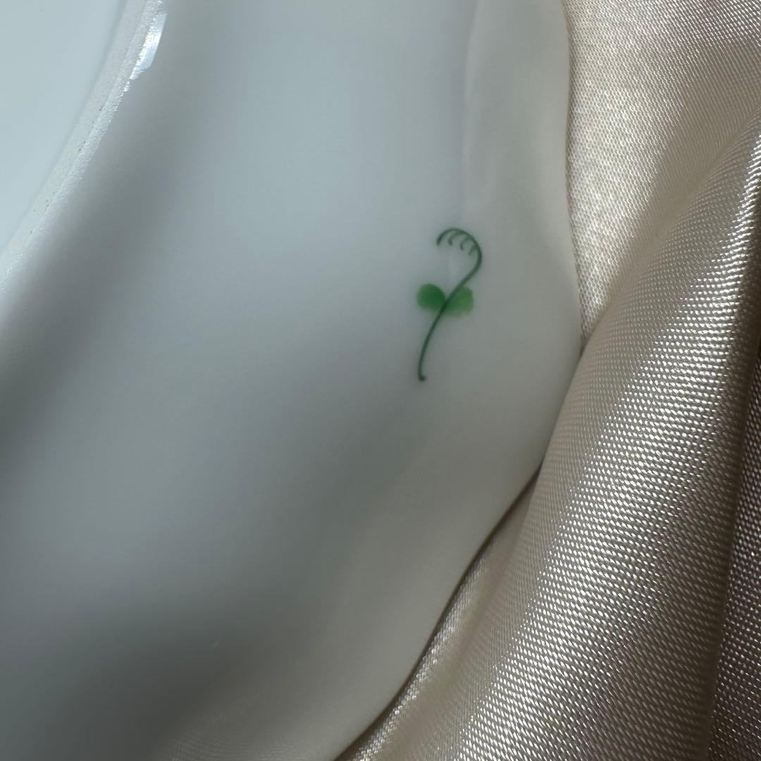 【未使用】ヘレンド　アポニーグリーン　オーバル　プレート　インドの華　緑　白　皿