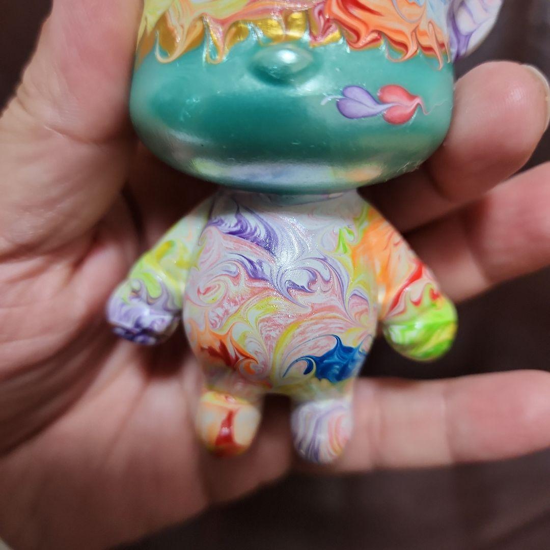 流体アート ユニークな手描きキャラクター3体セット