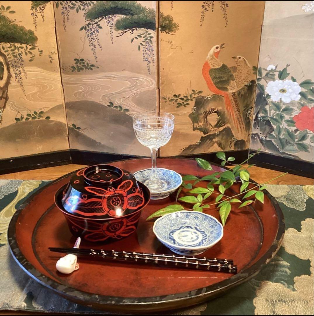 A1064 古伊万里、染付　微塵唐草　豆皿ちびちび　1枚