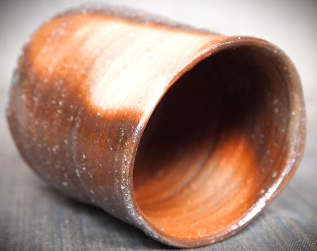 人気作家★好本宗峯《師：藤田佳郎》☆備前【窯変】湯のみ★共箱・桂又三郎推薦