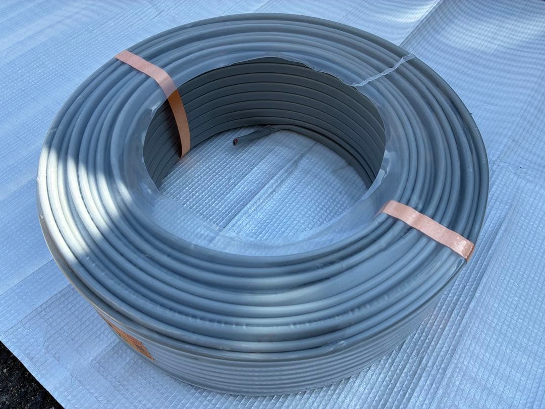 富士電線工業㈱　VVF2.0mm-3C(VVF3×2.0)灰　赤白黒　1巻②