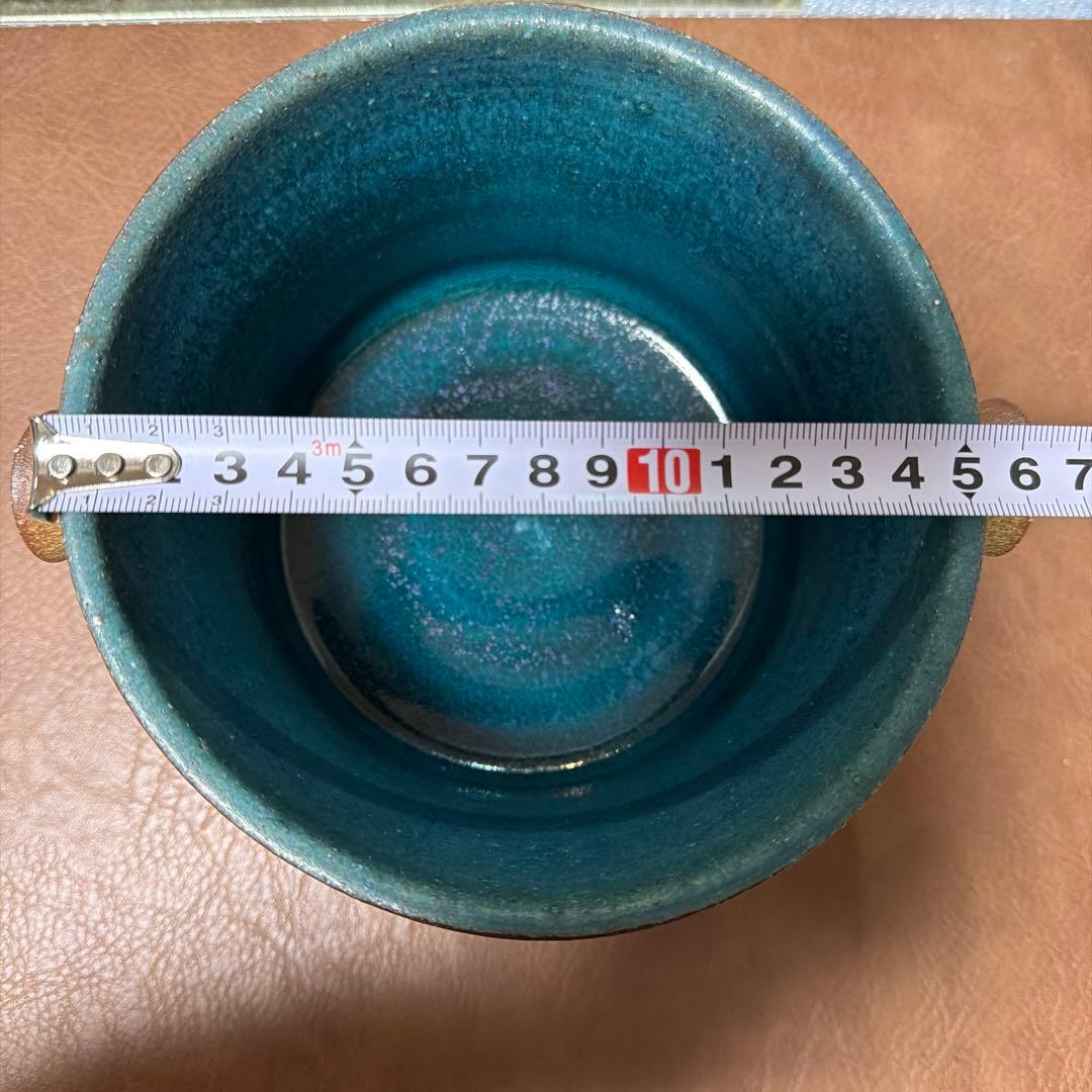 【新品】　沖縄やちむん　陶器　手描き　アイスペール　ワイン　シャンパンクーラー