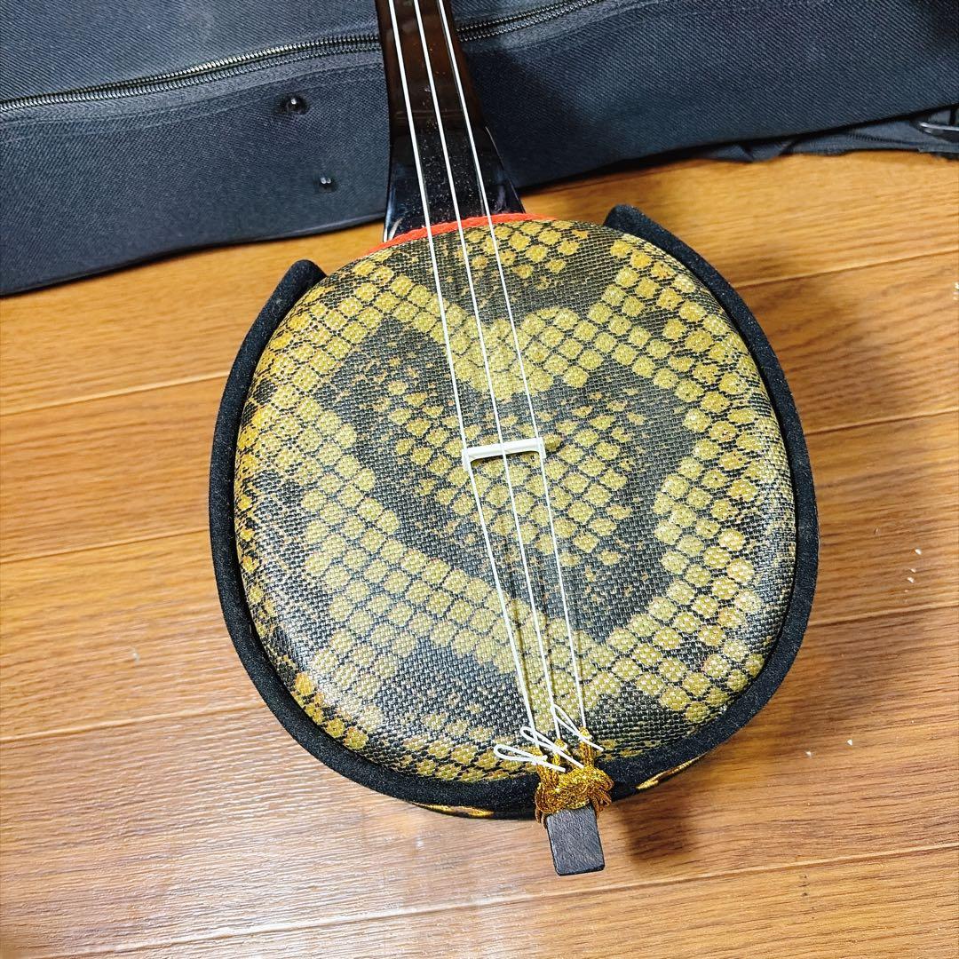 沖縄三味線 三線 ケース付き 教本 楽譜 沖縄民謡 超美品