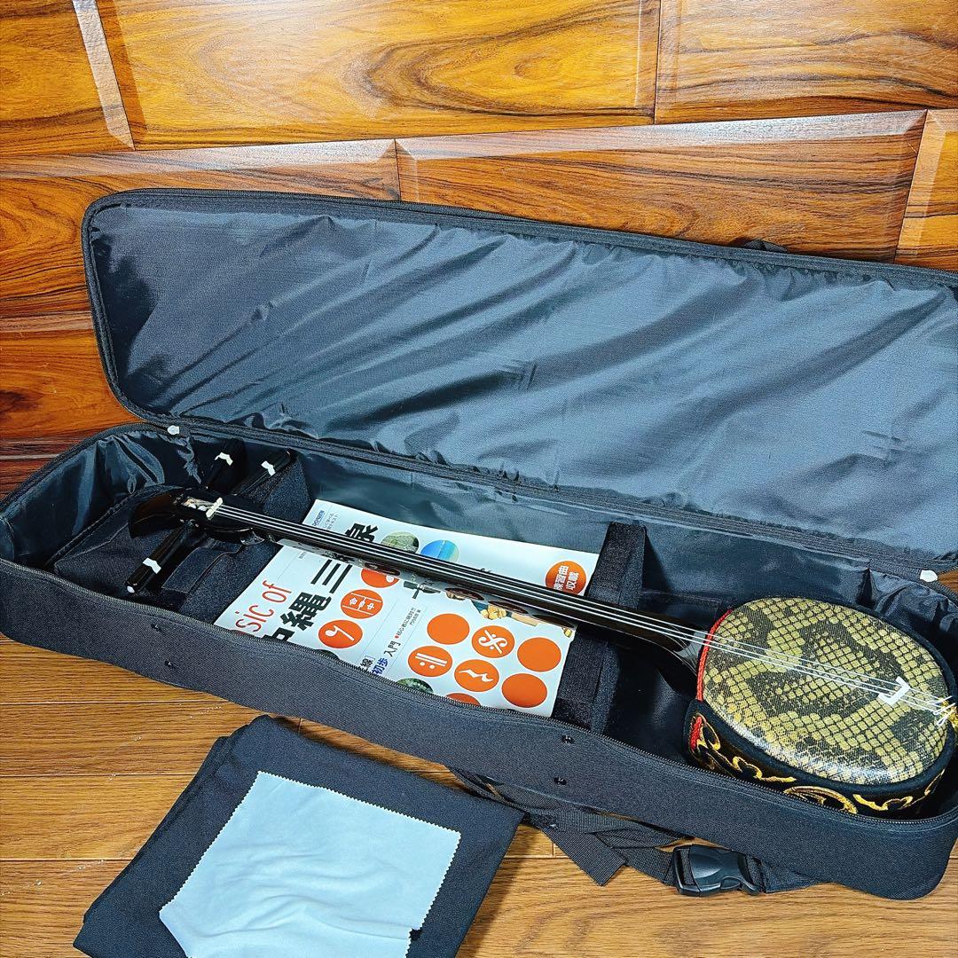 沖縄三味線 三線 ケース付き 教本 楽譜 沖縄民謡 超美品