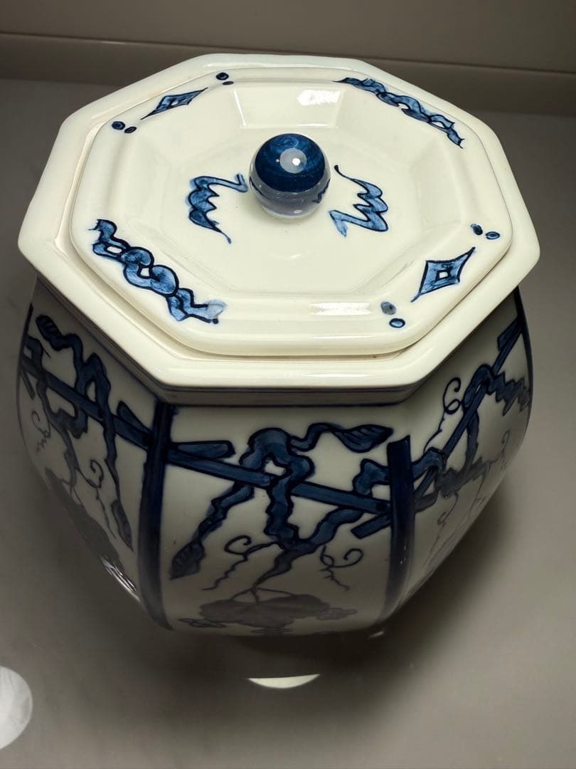 皆具　『平安　鈴木康月造』『染付』『ぶどう棚皆具』　共箱　茶道具