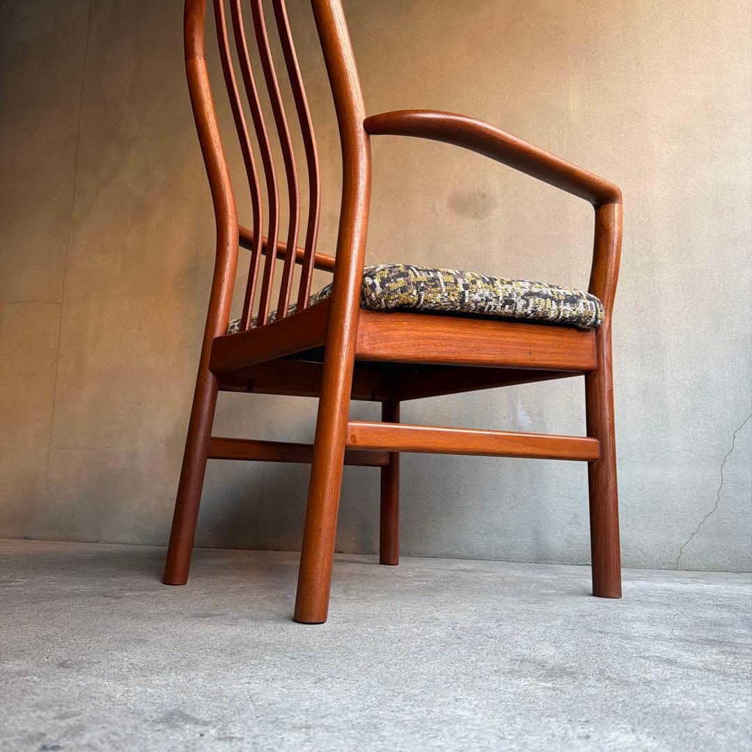 極美品　北欧　デンマーク　チーク無垢 ハイバックアームチェア　ヴィンテージ