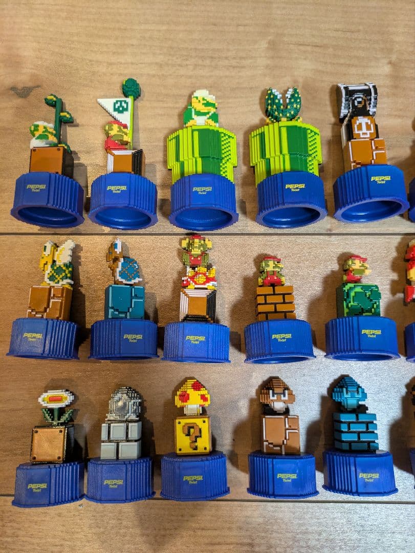 スーパーマリオブラザーズ×ペプシボトルキャップ30種コンプリートセット　おまけ付