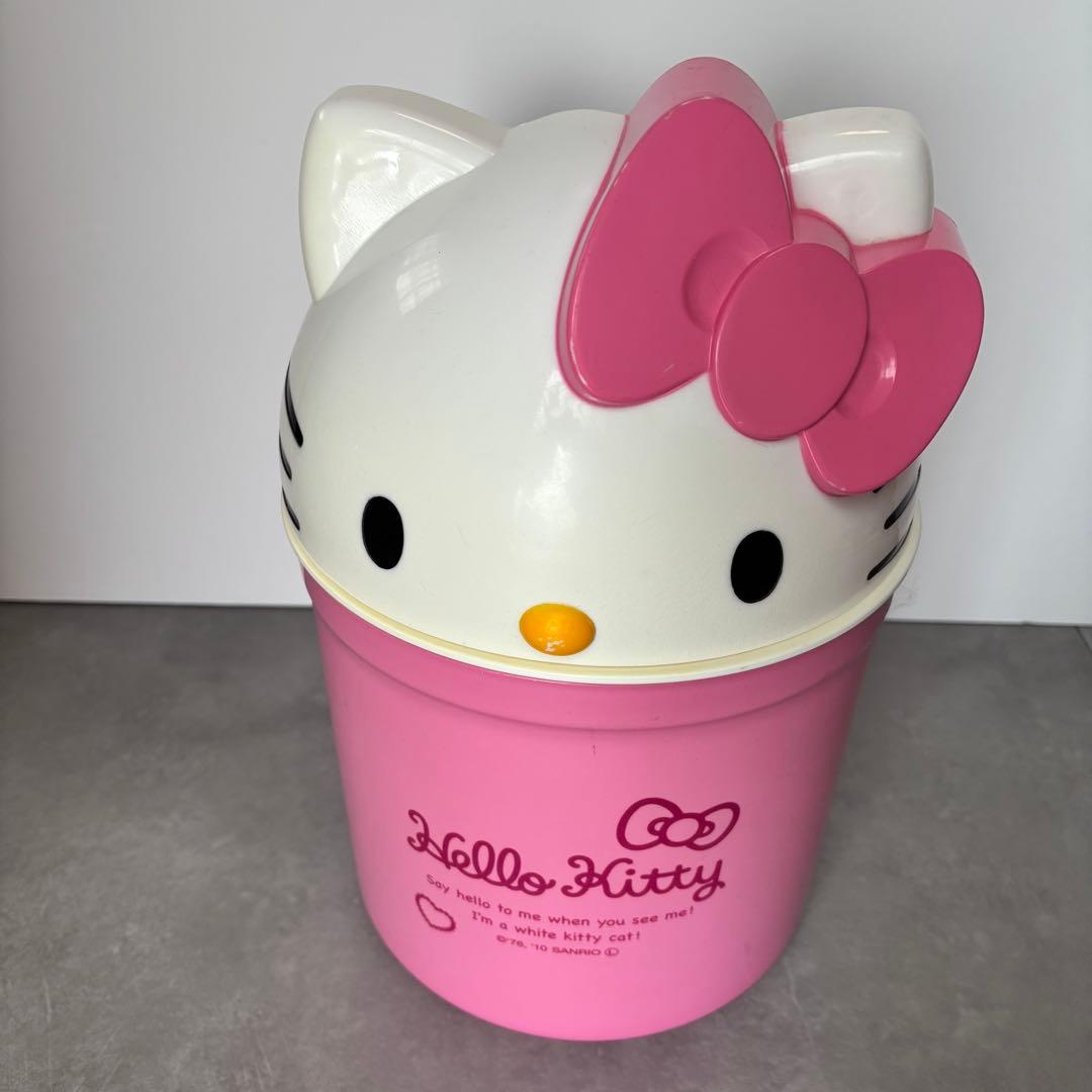 ハローキティ キティ＆ミミィ ブランケット　ゴミ箱 2点サンリオ　平成レトロ