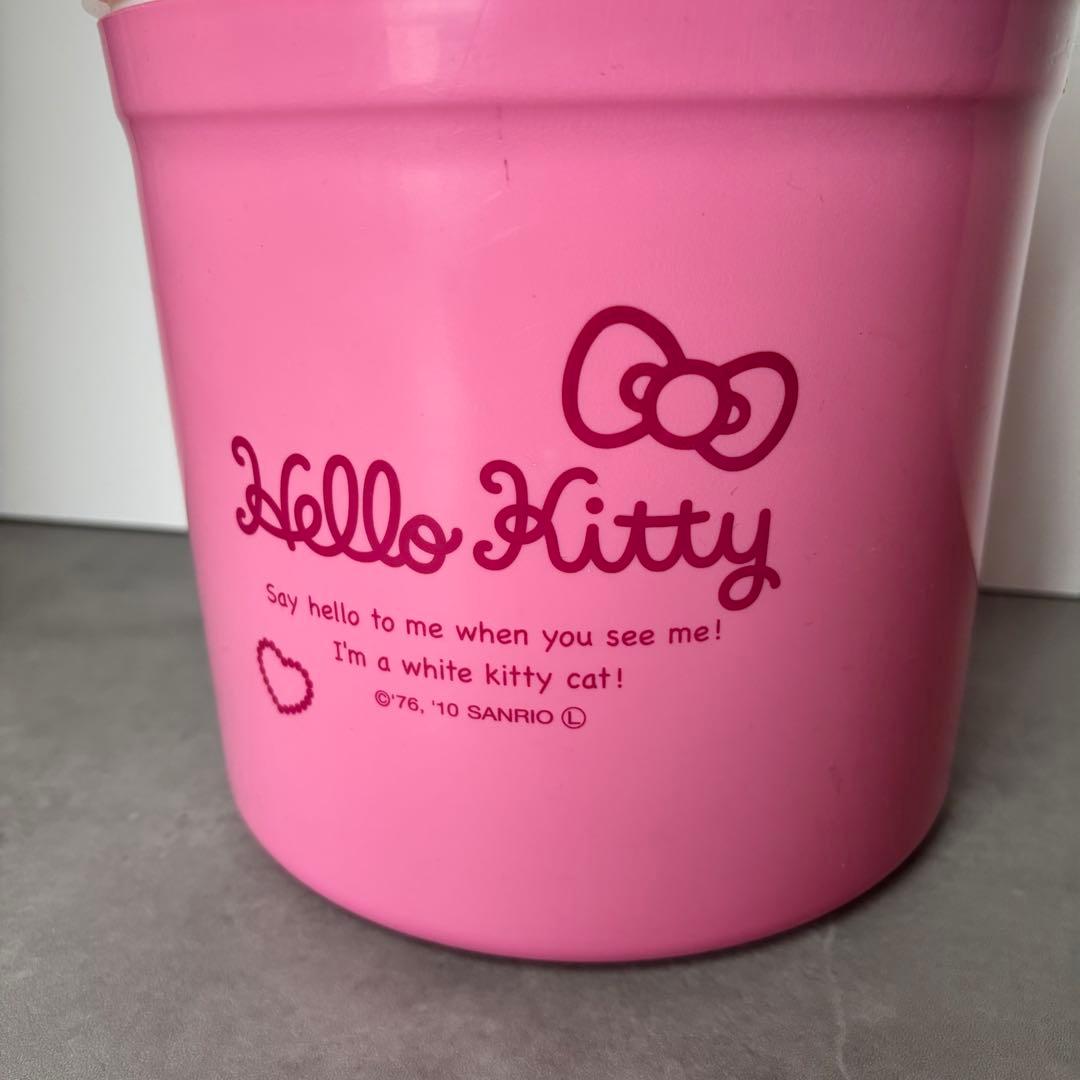 ハローキティ キティ＆ミミィ ブランケット　ゴミ箱 2点サンリオ　平成レトロ