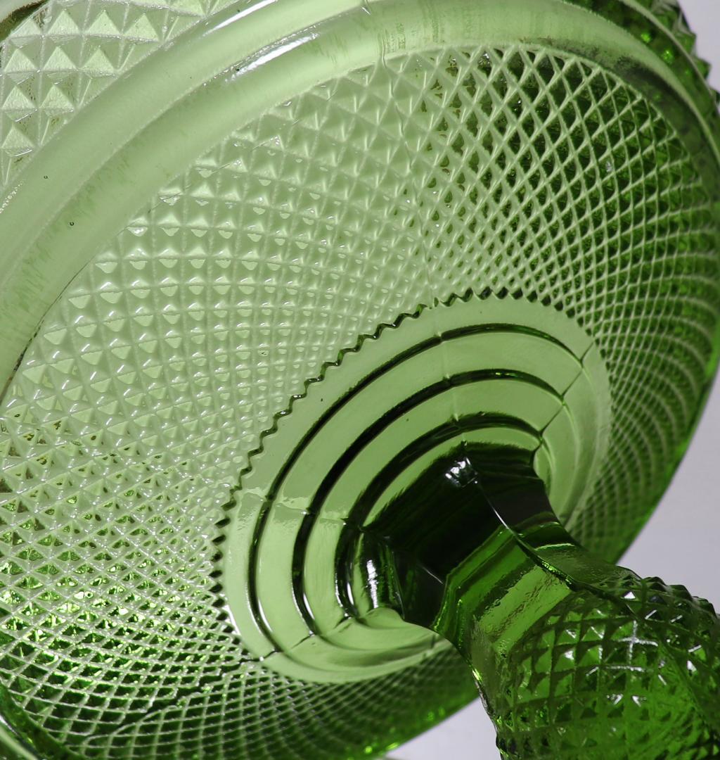 オールド・バカラ レアカラー薄緑1.9kg23cm 特大切子コンポートディアマン