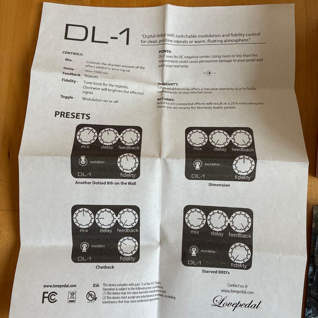 美品 Lovepedal DL-1 デジタルディレイ