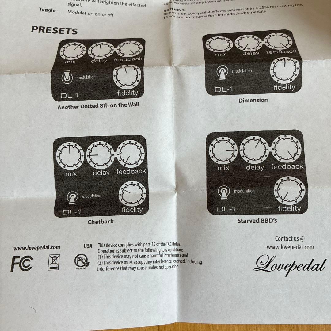 美品 Lovepedal DL-1 デジタルディレイ