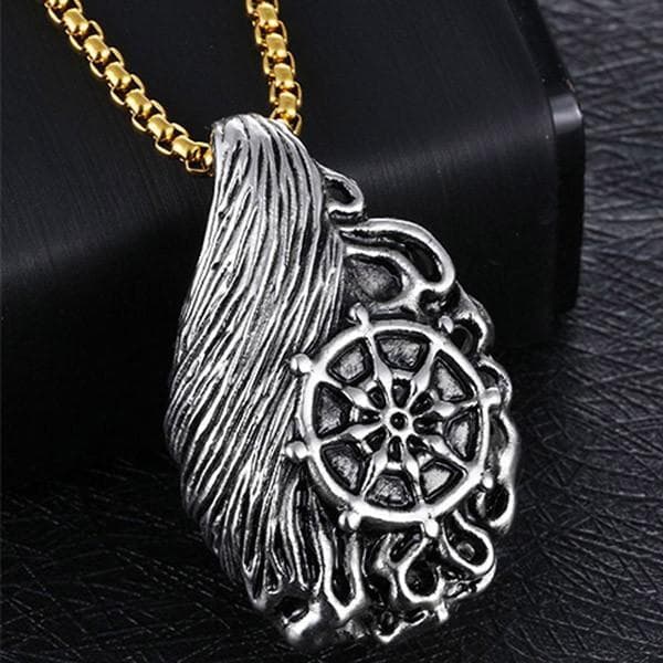 ペンダント ネックレス 半面 阿修羅 仏像 観音 悪魔　鬼と仏　奇妙な半面