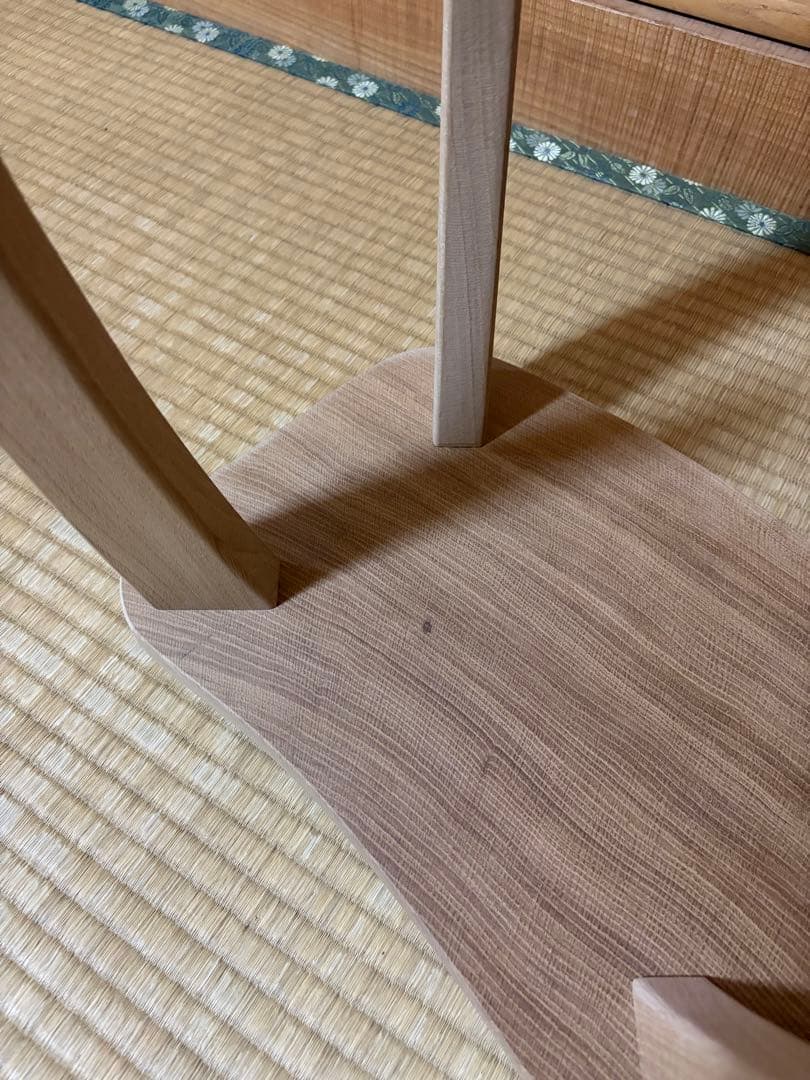 1390建具屋58年のおじいさんの手作り木製サイドテーブル、イス、スツール