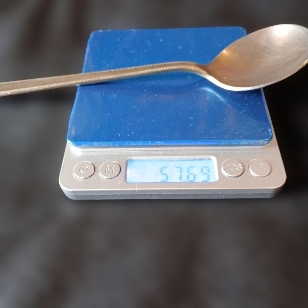 アンティーク金属製細長スプーン 5本セット287㌘