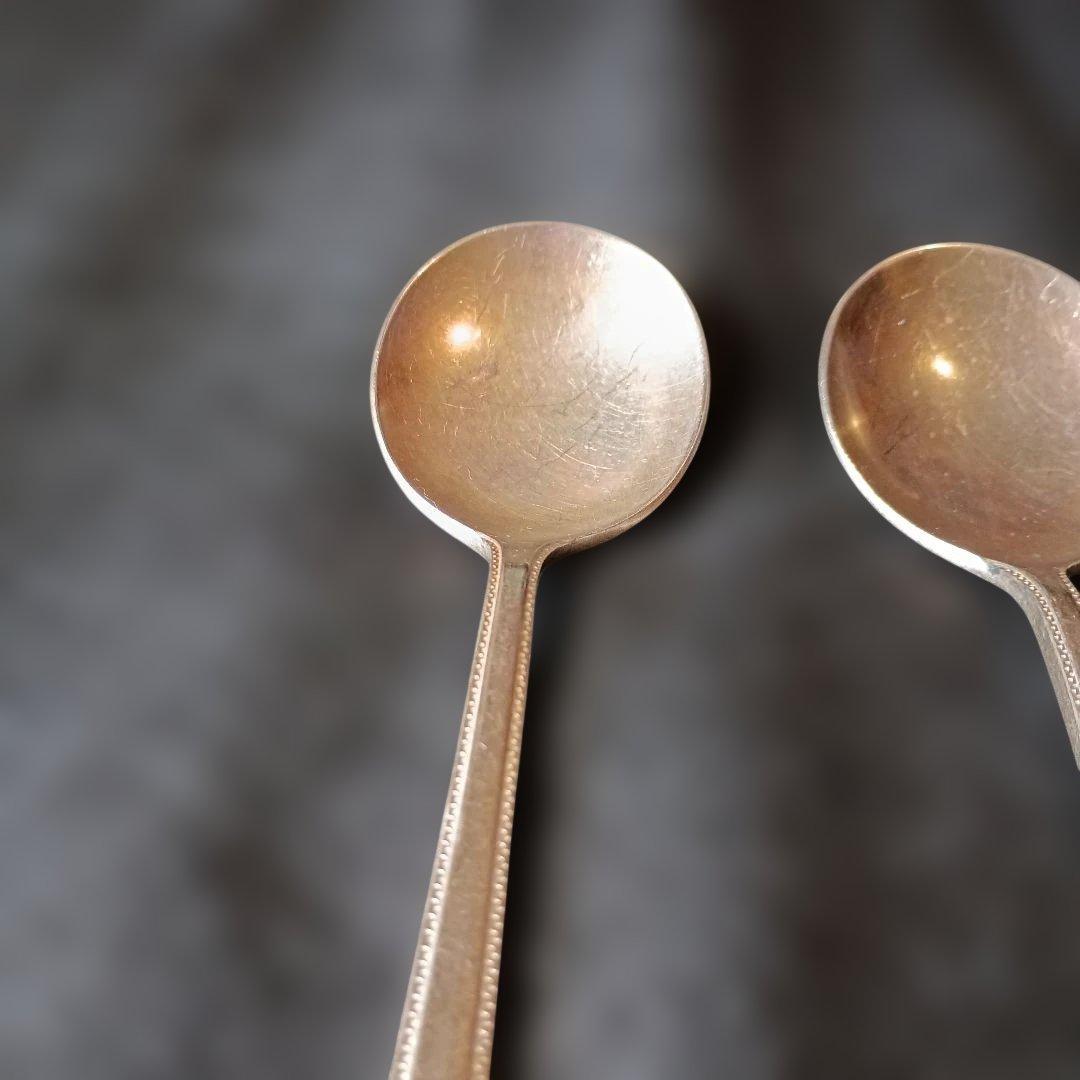 アンティーク金属製細長スプーン 5本セット287㌘