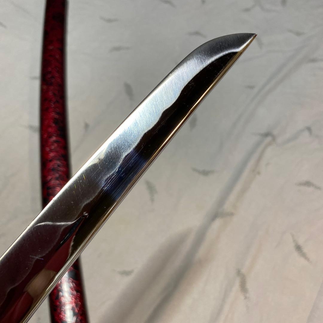 上級模造刀 赤柄 雲龍楕円鍔 乱れ赤糸黒鞘