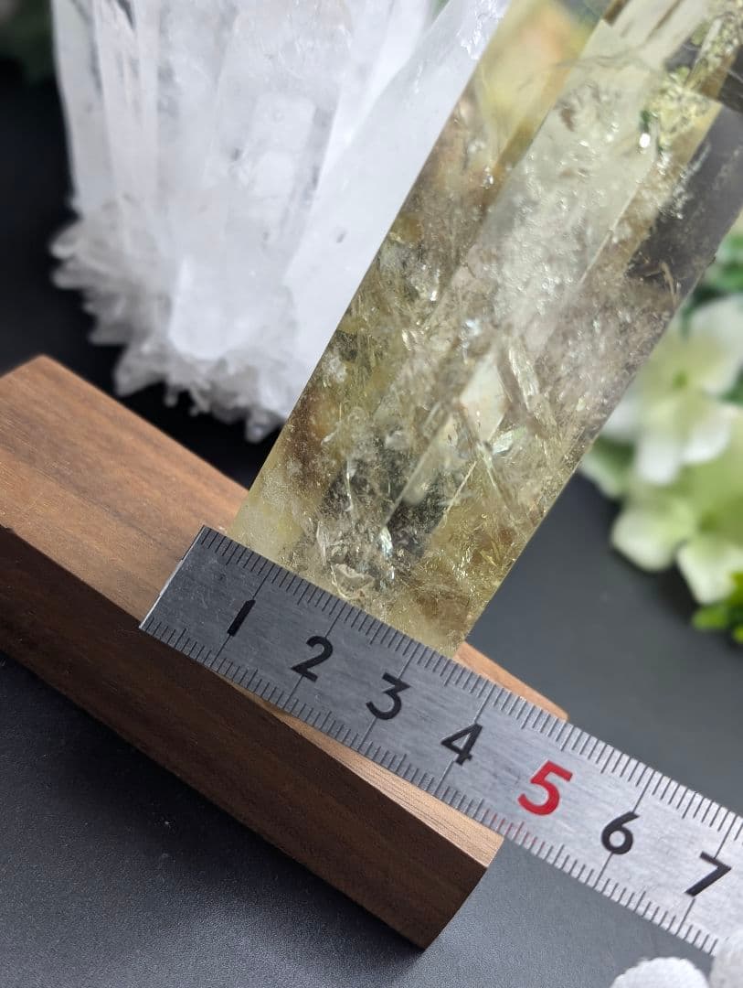 高級208g 虹 シトリン ポイント クラスター Point 柱 gi3