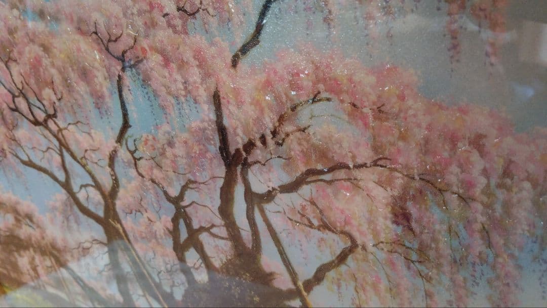 桜の木 油彩画 シルバーフレーム　FUMIさん作
