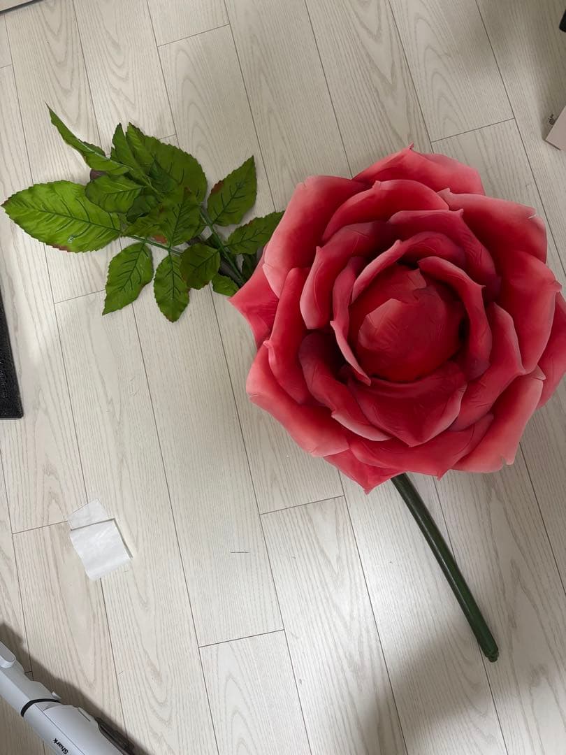 大きなピンクのバラ造花 全長約135cm コスプレ　創作