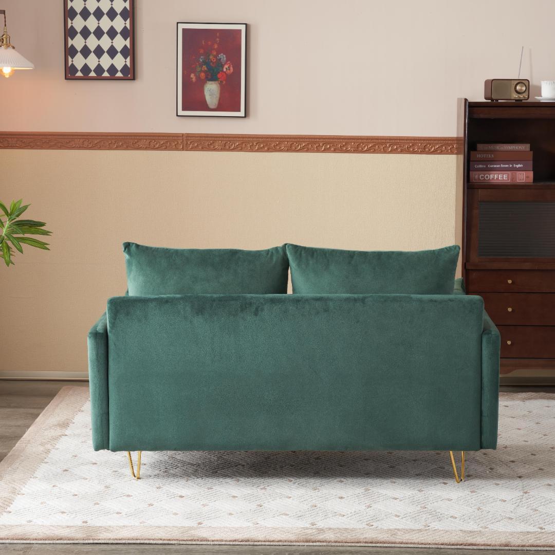 【新品】収納付き2人掛けソファ クッション4個&金属脚付き