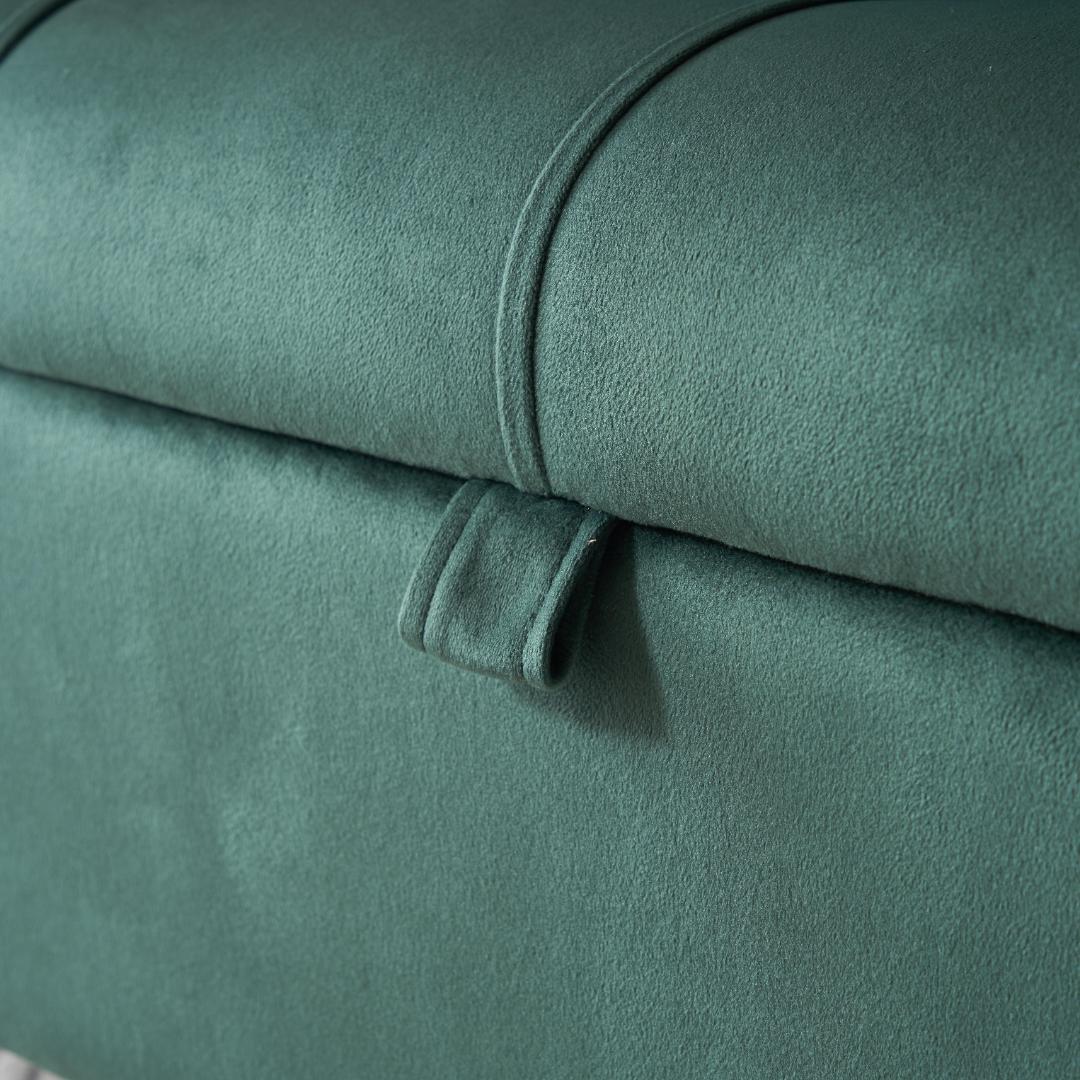 【新品】収納付き2人掛けソファ クッション4個&金属脚付き