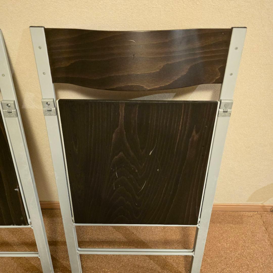 イタリア製 アーメット ポケット ウッド 薄型折りたたみチェア 2脚