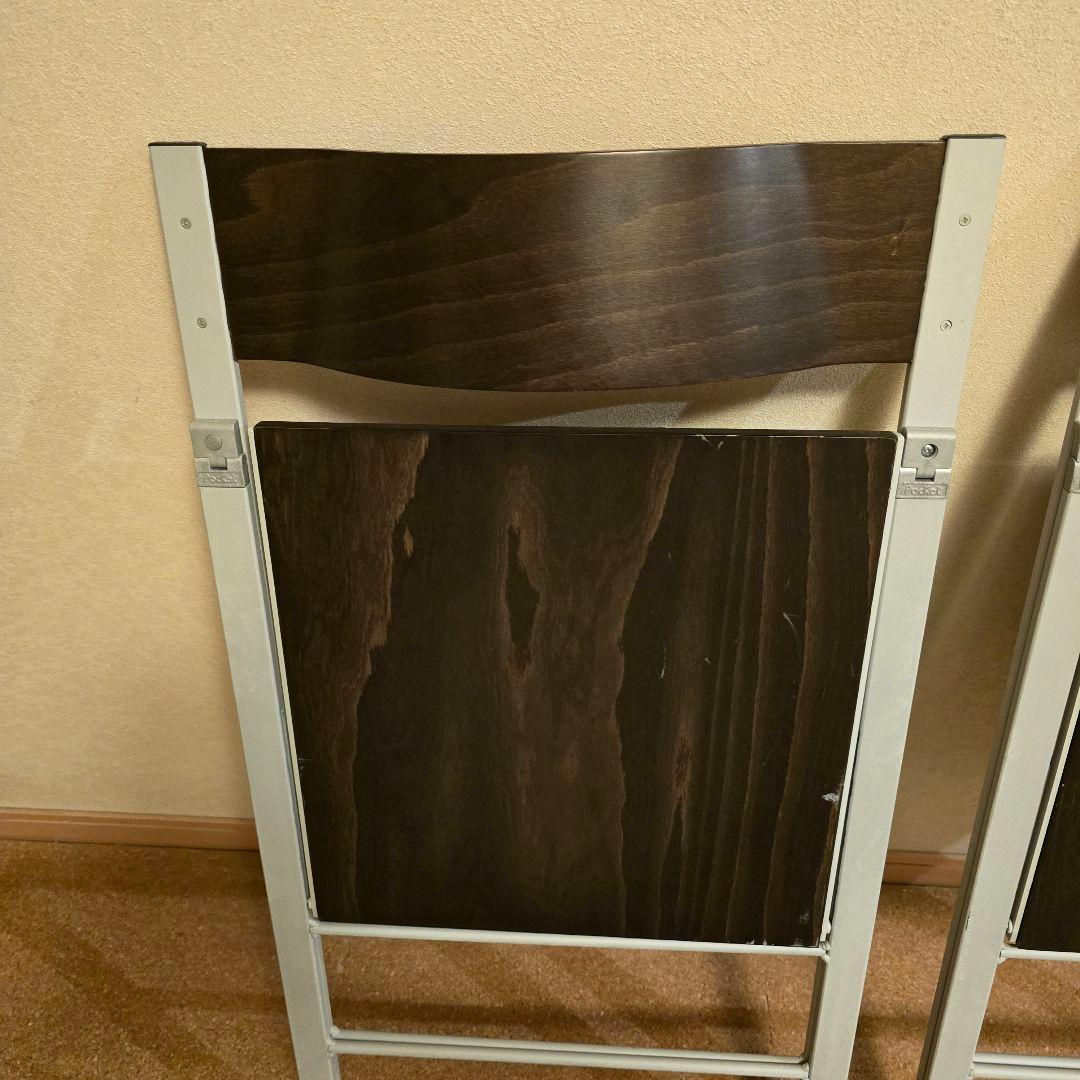 イタリア製 アーメット ポケット ウッド 薄型折りたたみチェア 2脚