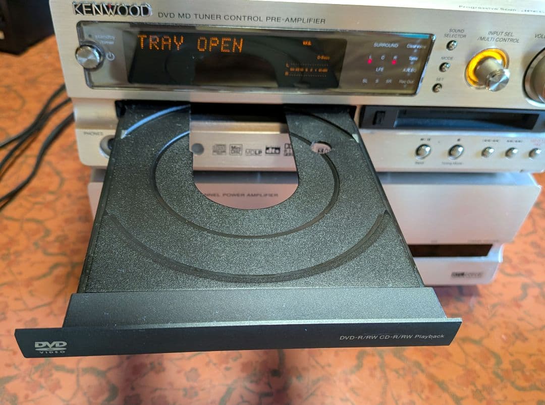 ★KENWOOD DVD MD TUNERコントロールプリアンプ、パワーアンプ