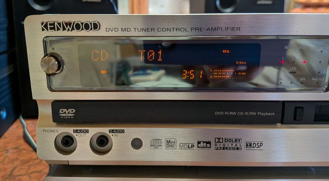 ★KENWOOD DVD MD TUNERコントロールプリアンプ、パワーアンプ