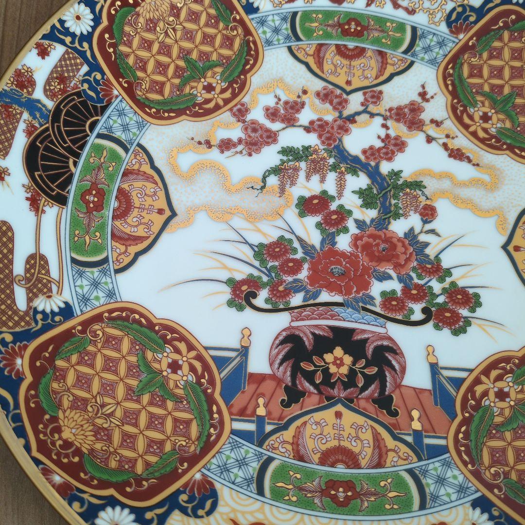 有田焼 静山作 金彩 飾皿 色絵 約40ｃｍ