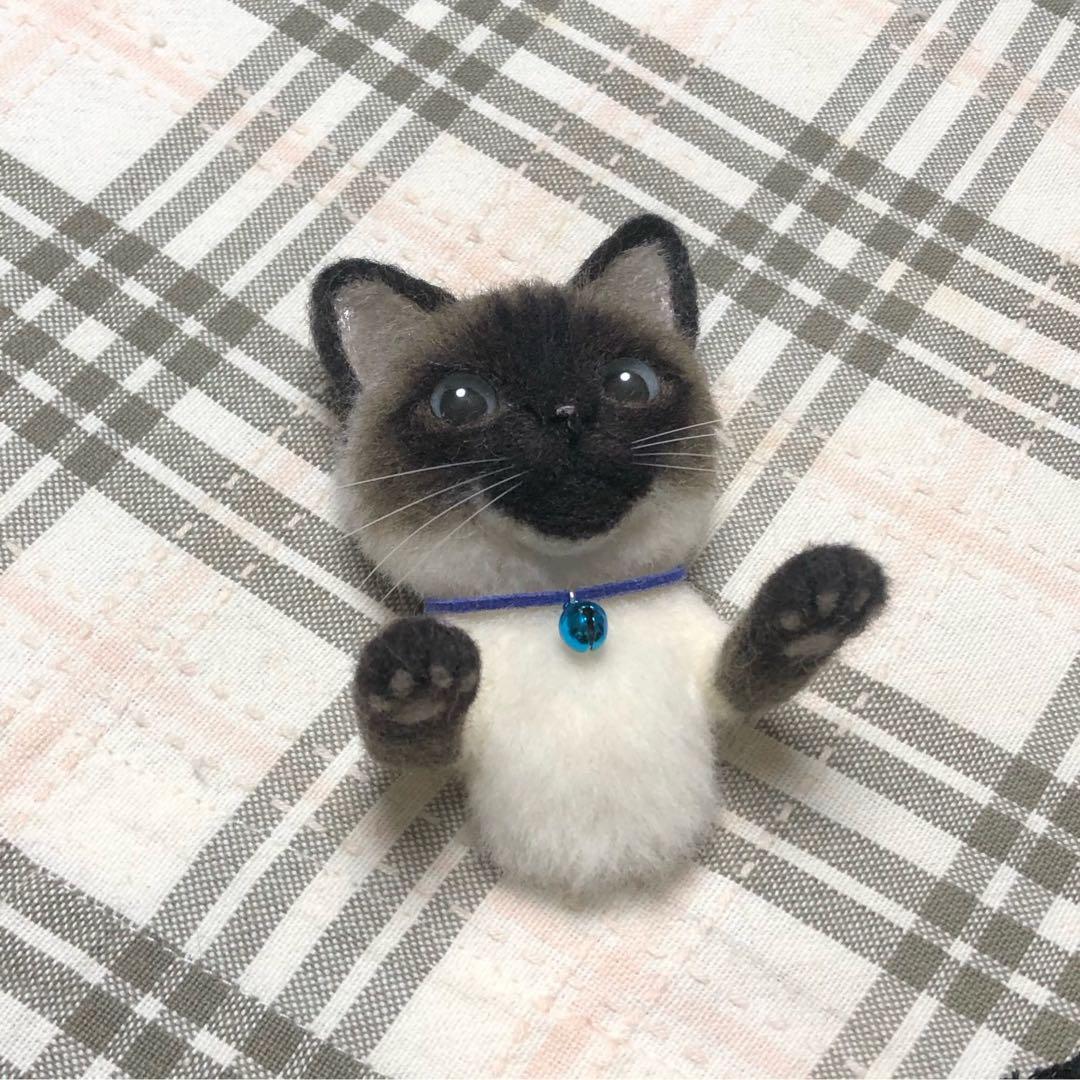 羊毛フェルト 猫 ハンドメイド 夏