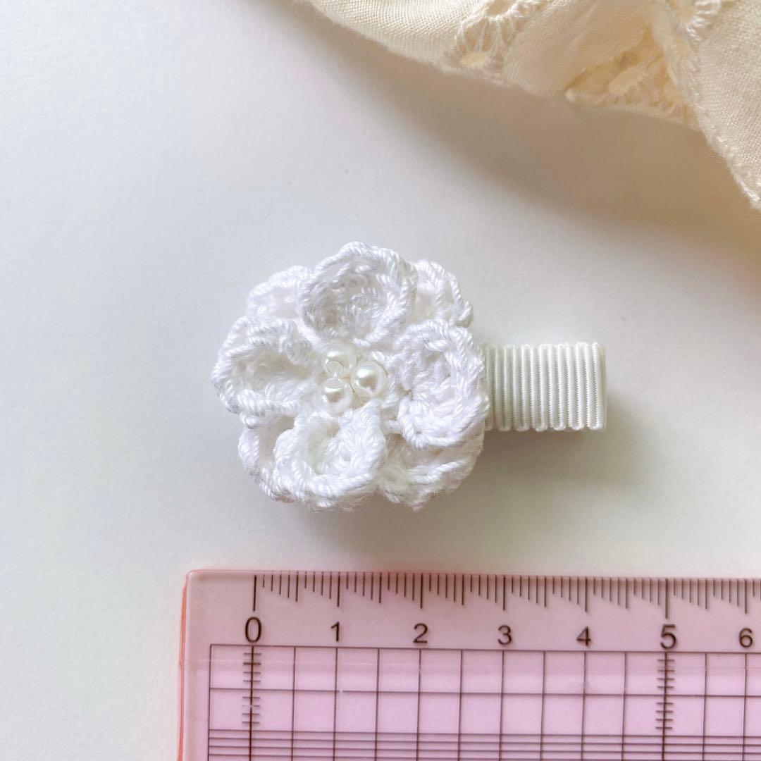 ❁二重お花❁ ベビーヘアピン　ベビーヘアクリップ　ベビーヘアゴム