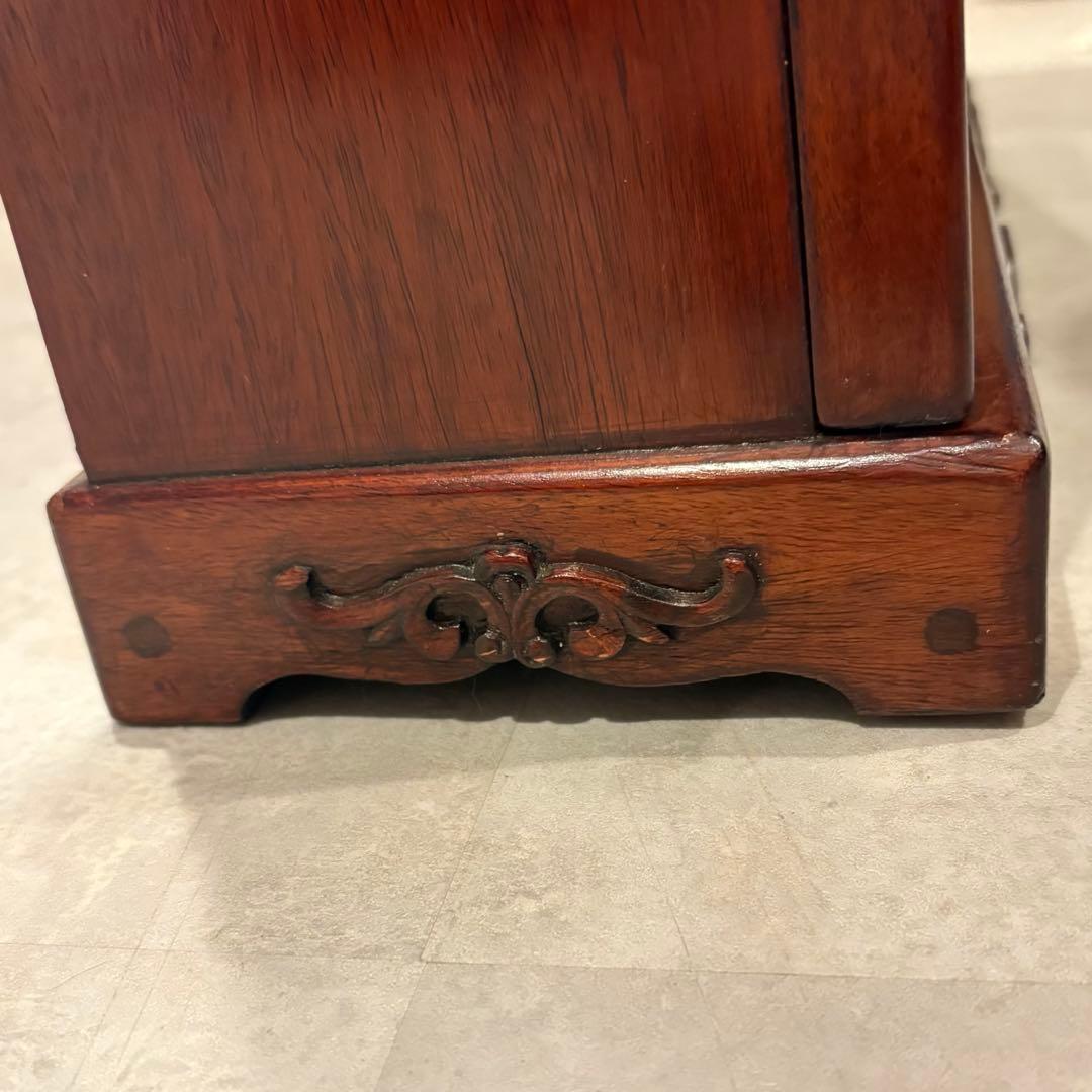 飾り棚　唐木　ショーケース　ミラーバック　ビンテージ