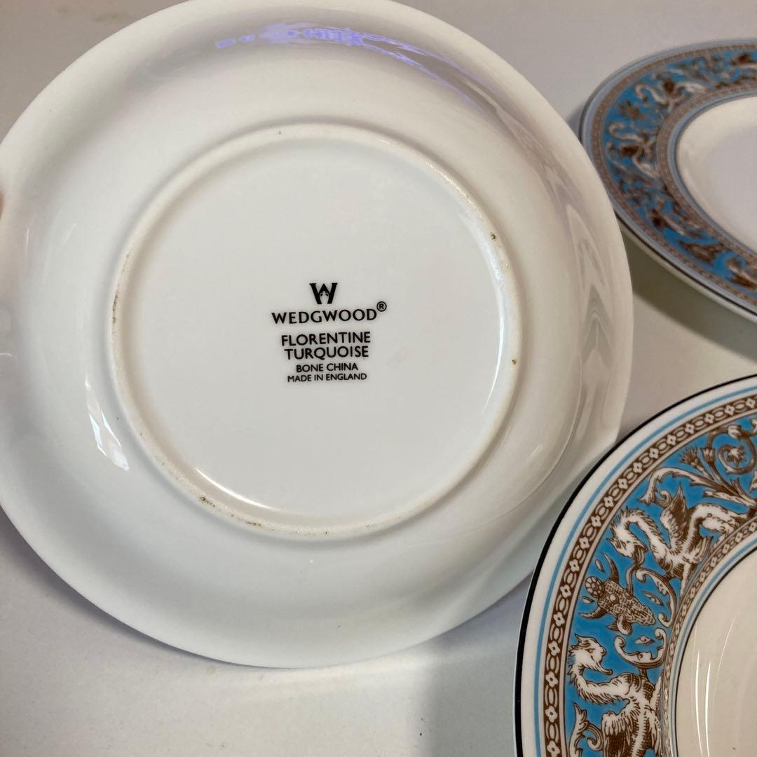 [極美品]最終価格ウェッジウッド フロレンティーン ターコイズ 装飾陶磁器皿3点
