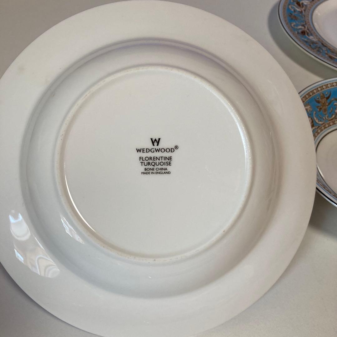 [極美品]最終価格ウェッジウッド フロレンティーン ターコイズ 装飾陶磁器皿3点