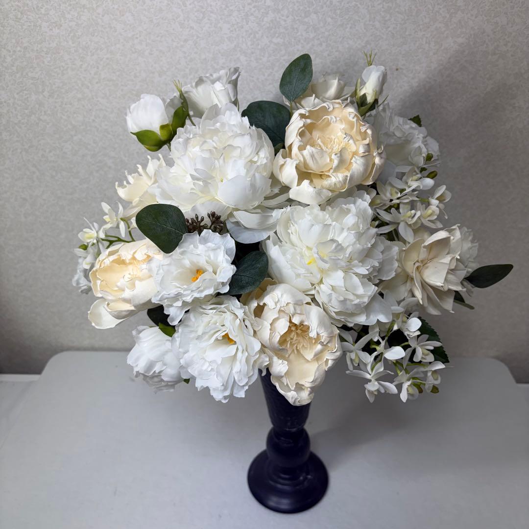 clover-green ⭐︎アーティフィシャルアレンジ　白　造花　高さ約55cm