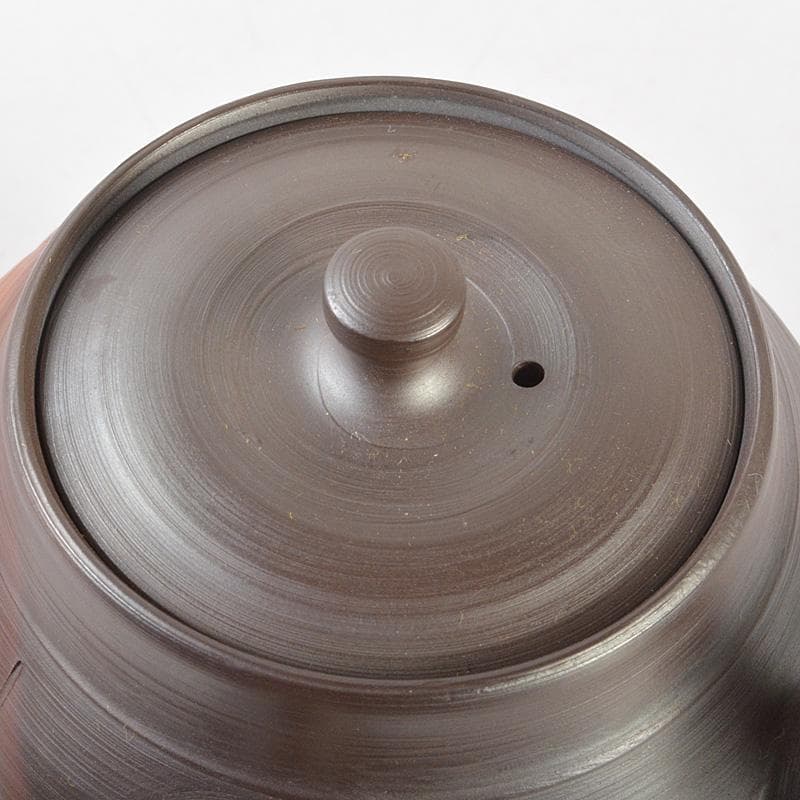 茶道具　萬古焼　清水洋造　横手急須　茶壷　共布共箱　V　6427