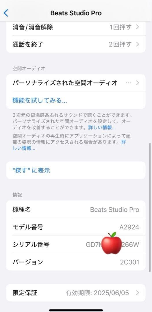 《完品・美品》Beats Studio Pro ワイヤレスヘッドホン　ブラック黒
