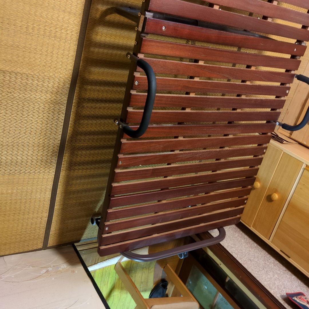 木製折りたたみベッド ダークブラウン