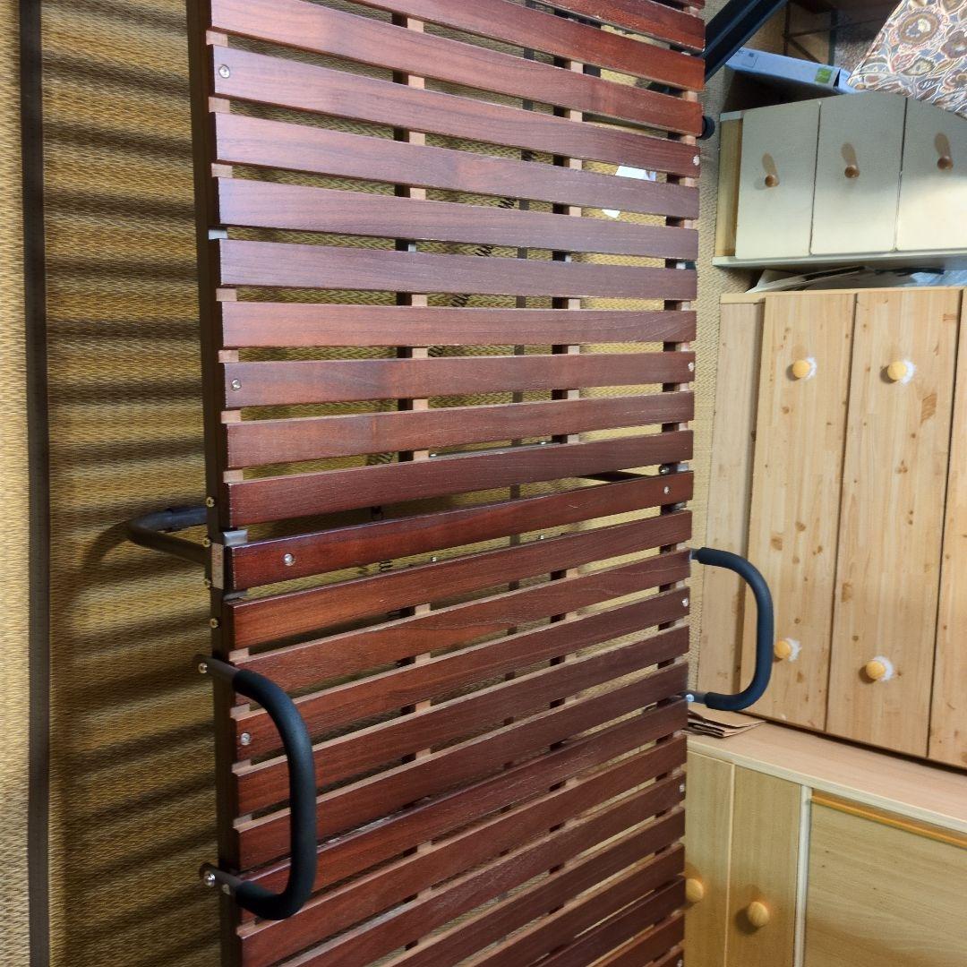 木製折りたたみベッド ダークブラウン