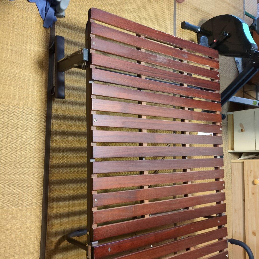 木製折りたたみベッド ダークブラウン