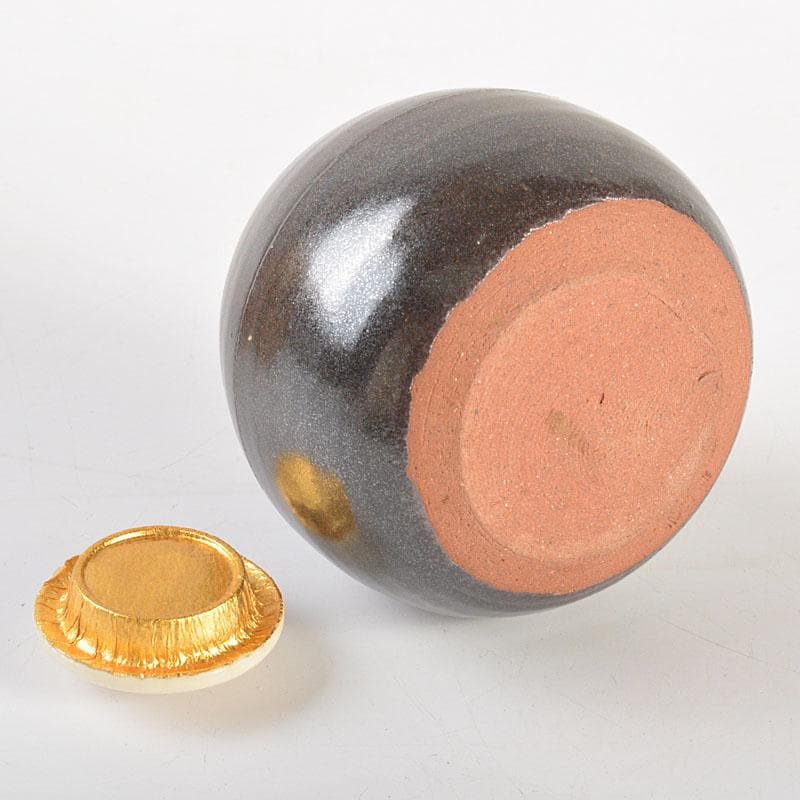 茶道具　京焼　竜谷窯　宮川香雲造　茶入　仕覆付　共箱　V　6827