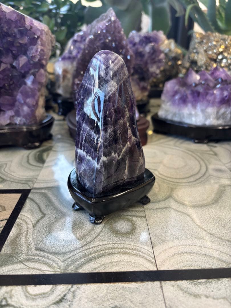 アメジスト　レース　ストーン　鉱石　希少　置物　インテリア