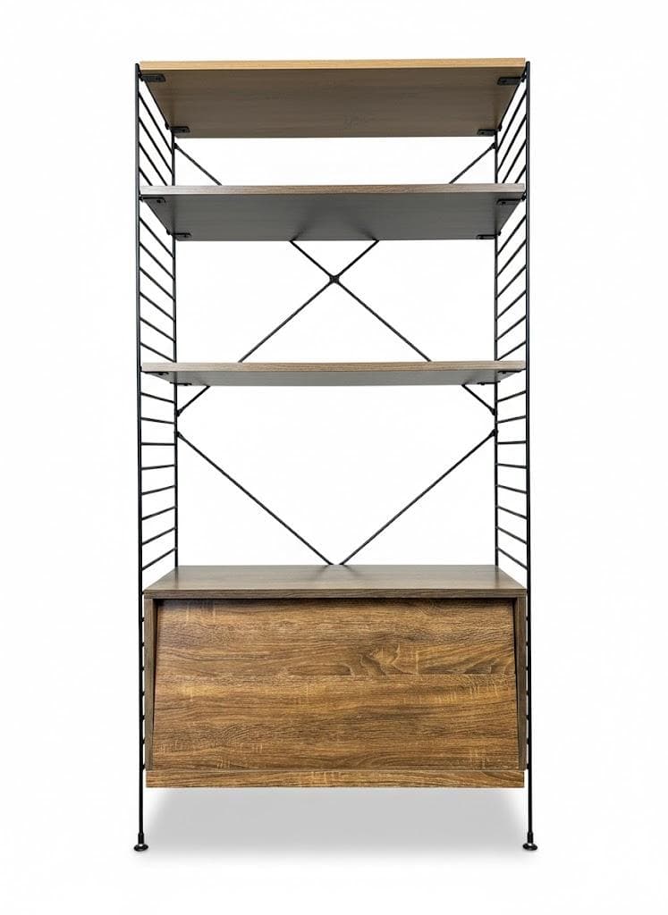 【新品】☆ラック＆ディスプレイ　フラップ収納庫付きBR☆